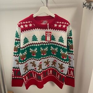 Reindeer & Elves Red Christmas Sweater